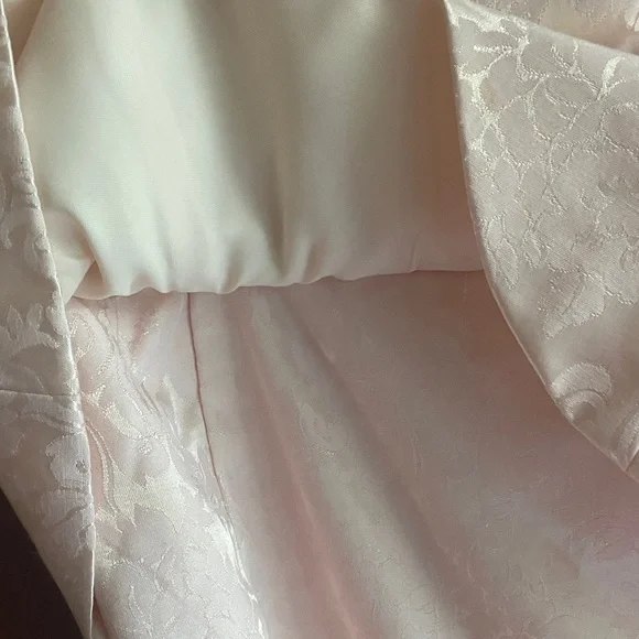Vintage Scott McClintock Light Pink/Peach Off the Shoulder Jacquard Dress - Picture 9 of 10